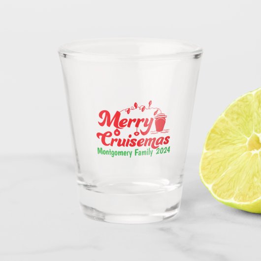 Merry Cruisemas Personalisiert Family Schnapsglas (Vorderseite)