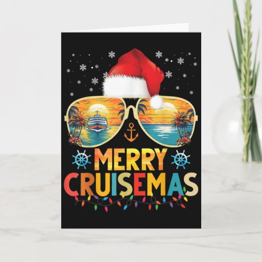 Merry Cruisemas Santa Hat Retro Cruise Ship Christ Karte (Vorderseite)