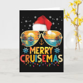 Merry Cruisemas Santa Hat Retro Cruise Ship Christ Karte (Gelbe Blume)