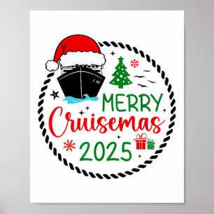 Merry Cruisemas Weihnachtsmannmütze Kreuzfahrtschi Poster