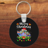 Merry Cruisemas Xmas Lighting Santa Cruise Ship Ch Schlüsselanhänger (Vorderseite)