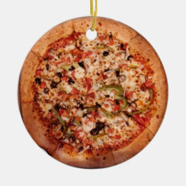 Merry Crustmas Deep Disce Pizza Weihnachten Keramik Ornament