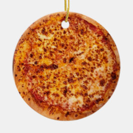 Merry Crustmas Deep Dish Cheese Pepperoni Pizza Keramik Ornament