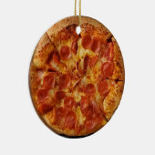 Merry Crustmas Deep Dish Pepperoni Pizza Keramik Ornament (Rechts)