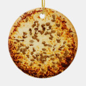 Merry Crustmas Funny Chee und Sausage Pizza Keramik Ornament (Vorne)