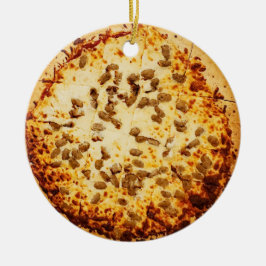Merry Crustmas Funny Chee und Sausage Pizza Keramik Ornament