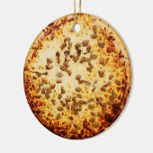 Merry Crustmas Funny Chee und Sausage Pizza Keramik Ornament (Links)