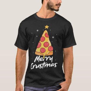 Merry Crustmas Funny Christmas Pizza Tree Geschenk T-Shirt