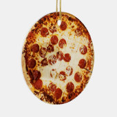 Merry Crustmas Funny Pepperoni Pizza Weihnachten Keramik Ornament (Rechts)