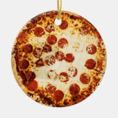 Merry Crustmas Funny Pepperoni Pizza Weihnachten Keramik Ornament (Vorne)