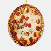 Merry Crustmas Funny Pepperoni Pizza Weihnachten Keramik Ornament (Links)