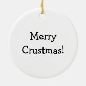 Merry Crustmas Funny Pepperoni Pizza Weihnachten Keramik Ornament (Hinten)