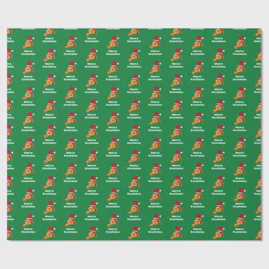 Merry Crustmas FUNNY PIZZA SLICE SA WRAPPING PAPER Geschenkpapier (Flach)