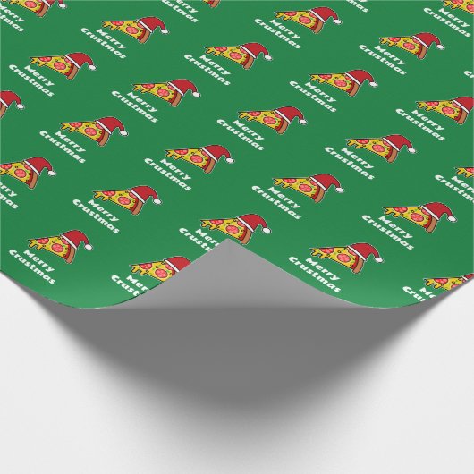 Merry Crustmas FUNNY PIZZA SLICE SA WRAPPING PAPER Geschenkpapier (Ecke)