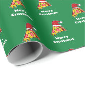 Merry Crustmas FUNNY PIZZA SLICE SA WRAPPING PAPER Geschenkpapier (Rolleneckpunkt)
