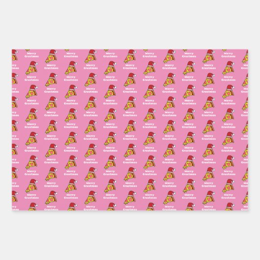 Merry Crustmas FUNNY PIZZA SLICE SA WRAPPING PAPER Geschenkpapier Set (Vorderseite 2)