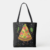 MERRY CRUSTMAS lustige Weihnachten Pizza Pub Gesch Tasche (Rückseite)