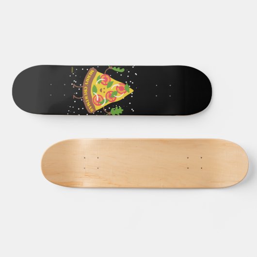 MERRY CRUSTMAS lustige Weihnachts Pizza Pub Skateboard (Horizontal)