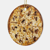 Merry Crustmas Mushroom Pizza Keramik Ornament (Links)
