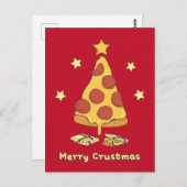 Merry Crustmas - Pizza Christmas Postcard Postkarte (Vorne/Hinten)