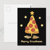 Merry Crustmas - Pizza Christmas Postcard Postkarte (Vorne/Hinten)