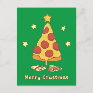 Merry Crustmas - Pizza Christmas Postkarte