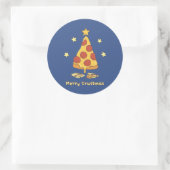 Merry Crustmas - Pizza Christmas Runder Aufkleber (Tasche)