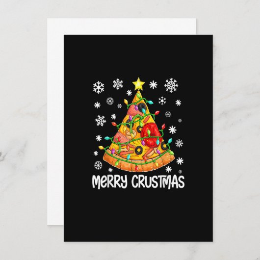 Merry Crustmas Pizza Christmas Tree Pizza Lover Xm Einladung (Vorne/Hinten)