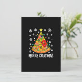 Merry Crustmas Pizza Christmas Tree Pizza Lover Xm Einladung (Stehend Vorderseite)