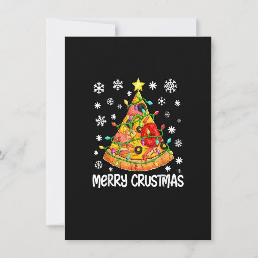 Merry Crustmas Pizza Christmas Tree Pizza Lover Xm Einladung (Vorderseite)
