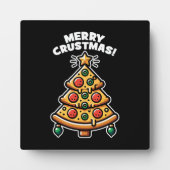 Merry Crustmas Pizza Tree - Funny Christmas Fotoplatte (Vorderseite)
