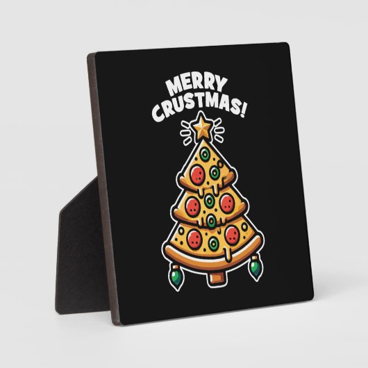 Merry Crustmas Pizza Tree - Funny Christmas Fotoplatte (Vorderseite)