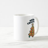Merry Crustmas Pizza Tree - Funny Christmas Kaffeetasse (VorderseiteRechts)