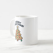 Merry Crustmas Pizza Tree - Funny Christmas Kaffeetasse (Vorderseite Links)