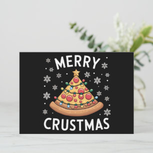 Merry Crustmas Pizza Weihnachtsbaum Weihnachtsgesc Feiertagskarte