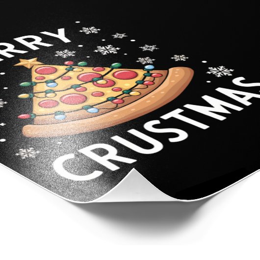 Merry Crustmas Pizza Weihnachtsbaum Weihnachtsgesc Fotodruck (Ecke)
