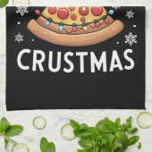 Merry Crustmas Pizza Weihnachtsbaum Weihnachtsgesc Geschirrtuch (Gefaltet)