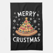 Merry Crustmas Pizza Weihnachtsbaum Weihnachtsgesc Geschirrtuch (Vertikal)