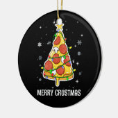 Merry Crustmas Pizza Weihnachtsbaum Weihnachtsgesc Keramik Ornament (Links)