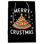 Merry Crustmas Pizza Weihnachtsbaum Weihnachtsgesc Mittlere Geschenktüte (Vorderseite)