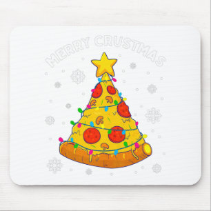 Merry Crustmas Pizza Weihnachtsbaum Weihnachtsgesc Mousepad