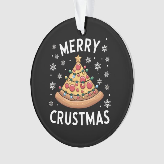 Merry Crustmas Pizza Weihnachtsbaum Weihnachtsgesc Ornament (Vorderseite)