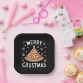 Merry Crustmas Pizza Weihnachtsbaum Weihnachtsgesc Pappteller (Party)