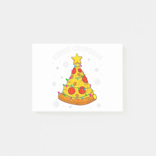 Merry Crustmas Pizza Weihnachtsbaum Weihnachtsgesc Post-it Klebezettel (Vorderseite)