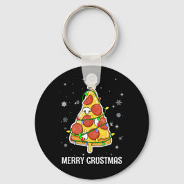 Merry Crustmas Pizza Weihnachtsbaum Weihnachtsgesc Schlüsselanhänger