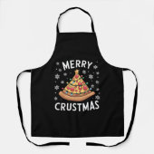 Merry Crustmas Pizza Weihnachtsbaum Weihnachtsgesc Schürze (Vorderseite)