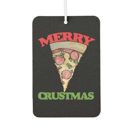 Merry Crustmas Weihnachtspizza Autolufterfrischer (Vorderseite)