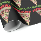 Merry Crustmas Weihnachtspizza Geschenkpapier (Rolleneckpunkt)