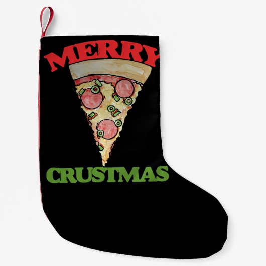 Merry Crustmas Weihnachtspizza Kleiner Weihnachtsstrumpf (Vorderseite)