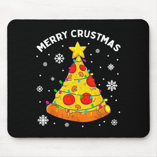 Merry Crustmas Zza Christmas Tree Xmas Kids Men Mousepad (Vorne)